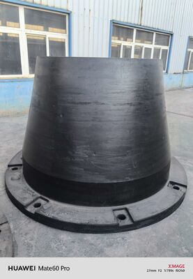 حفاظ‌های لاستیکی مخروطی با مقاومت ضربه‌ای عالی، جاذب ضربه صنعتی لنگر انداختن با فرمت نقشه PDF برای تأسیسات بندری